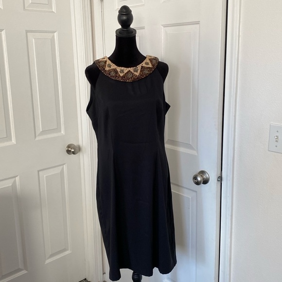 AB Studio Dresses & Skirts - AB Studio little black cocktail dress with beaded collar.